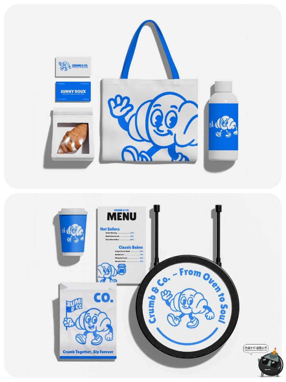 图片[3]-面包房烘焙料理品牌围兜名片logo标志贴图VI提案样机PSD模板素材-设计猿