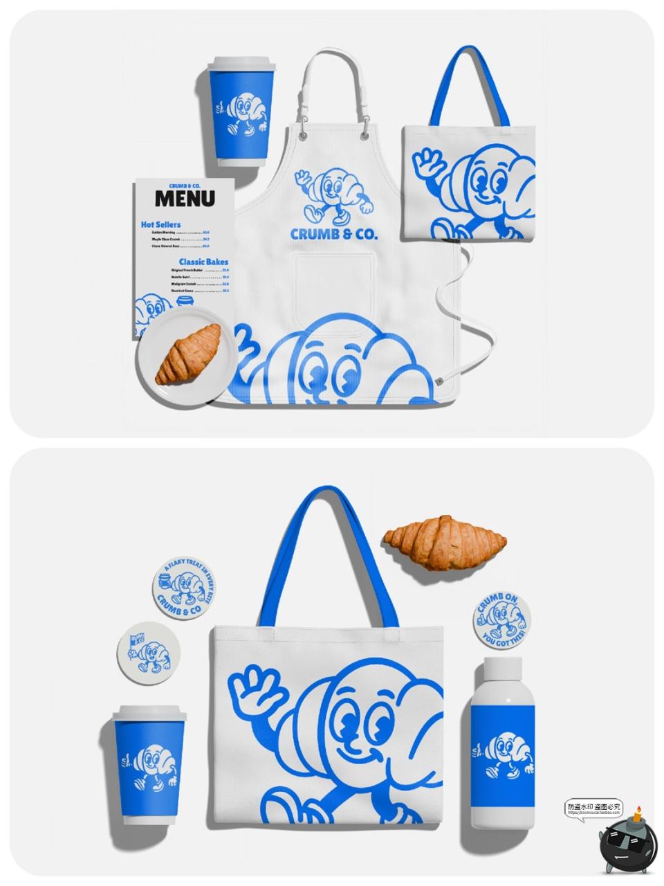 图片[4]-面包房烘焙料理品牌围兜名片logo标志贴图VI提案样机PSD模板素材-设计猿