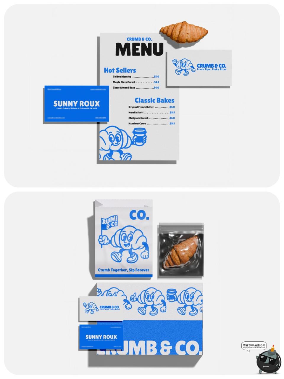 图片[6]-面包房烘焙料理品牌围兜名片logo标志贴图VI提案样机PSD模板素材-设计猿