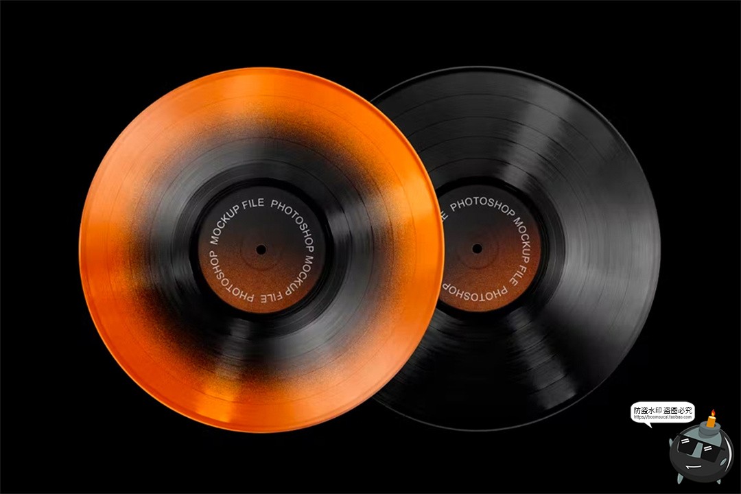 图片[5]-潮流复古黑胶CD唱片专辑封面作品贴图展示效果样机PSD模板ps素材-设计猿