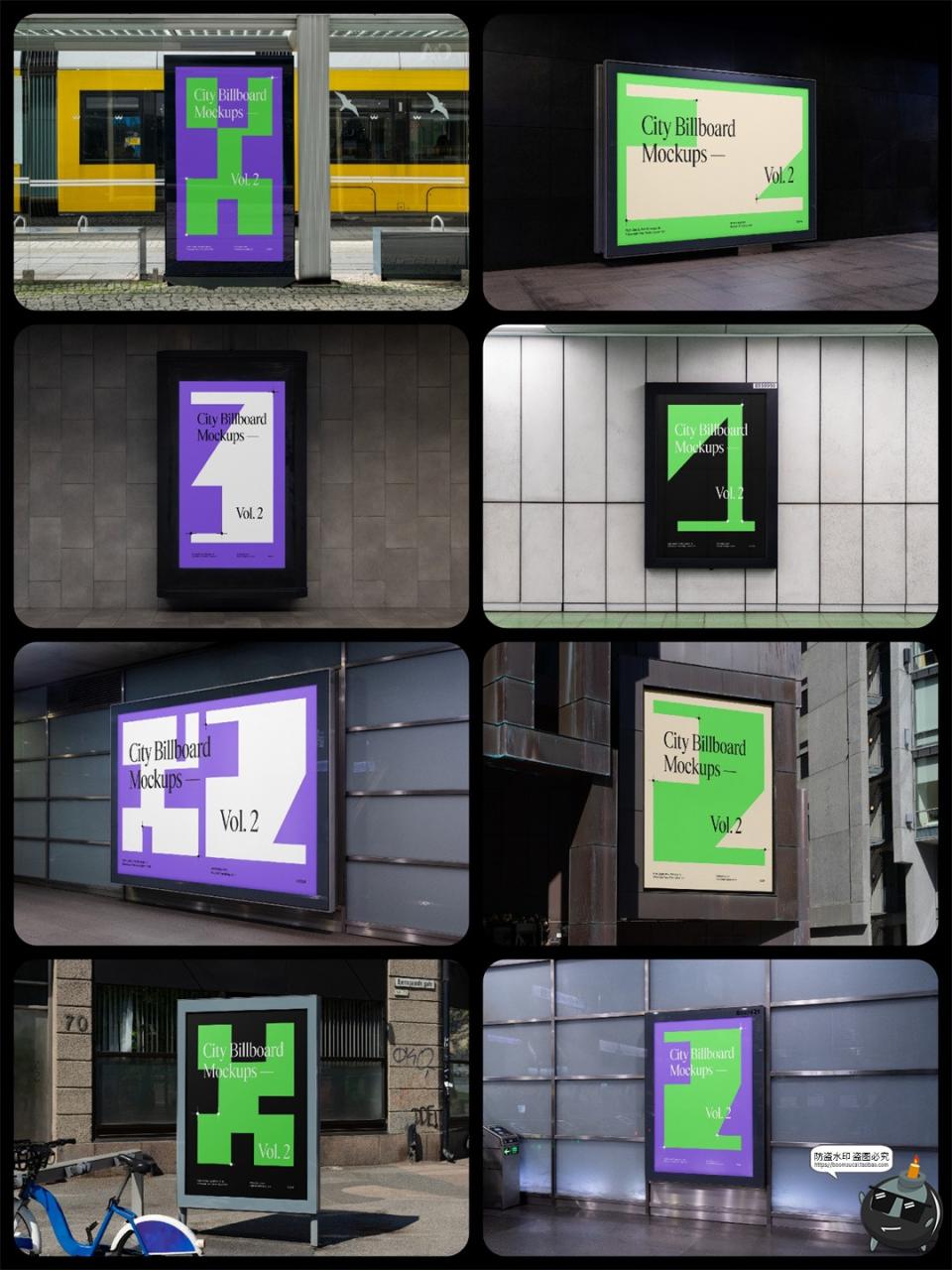 图片[4]-城市户外广告牌高炮灯箱横幅LED屏海报展示效果图样机PSD模板素材-设计猿