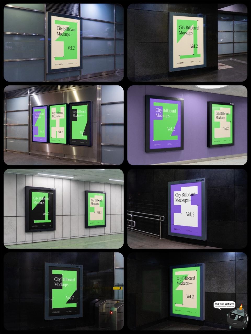 图片[5]-城市户外广告牌高炮灯箱横幅LED屏海报展示效果图样机PSD模板素材-设计猿