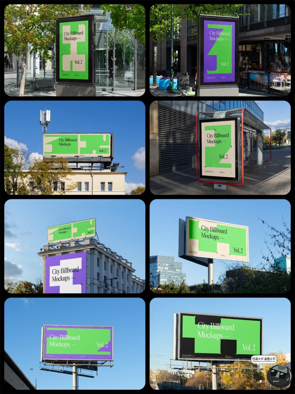 图片[6]-城市户外广告牌高炮灯箱横幅LED屏海报展示效果图样机PSD模板素材-设计猿