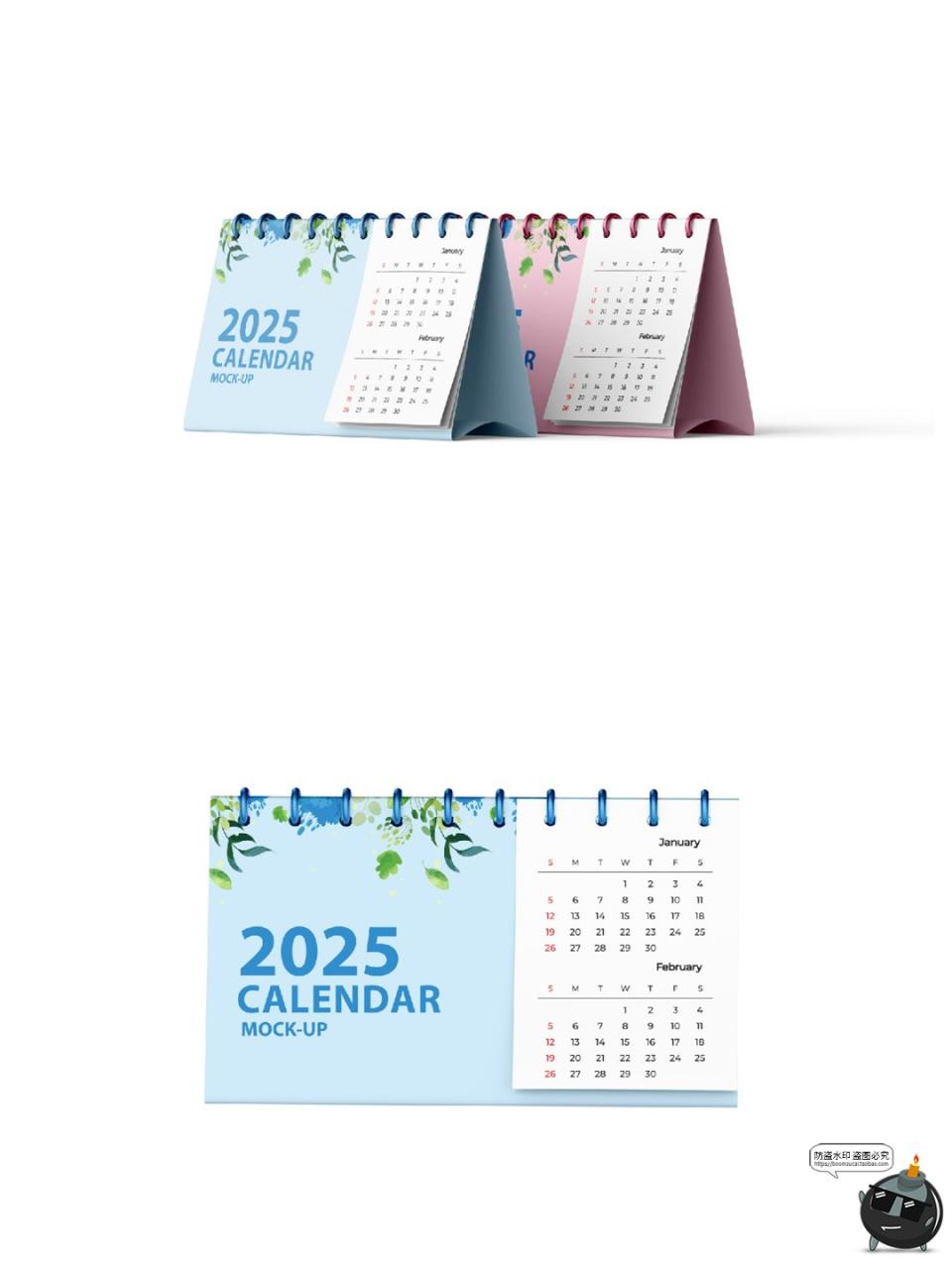 图片[4]-圈装立式日历月历桌面台历日期表模型智能贴图样机PSD模板ps素材-设计猿