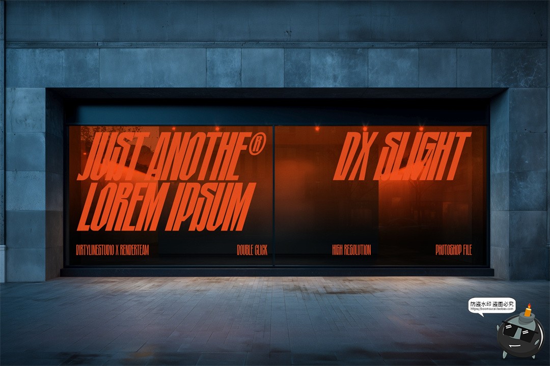 图片[4]-弱光艺术展厅LED屏幕灯箱广告主视觉背景横幅展示效果图PSD样机-设计猿