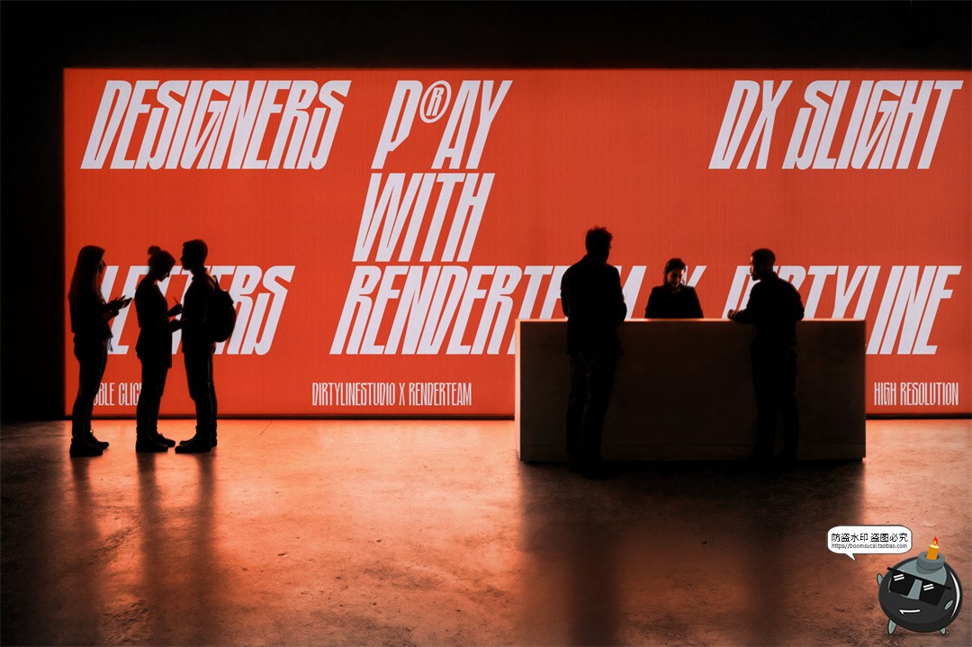 图片[7]-弱光艺术展厅LED屏幕灯箱广告主视觉背景横幅展示效果图PSD样机-设计猿