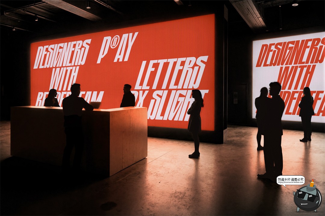 图片[8]-弱光艺术展厅LED屏幕灯箱广告主视觉背景横幅展示效果图PSD样机-设计猿