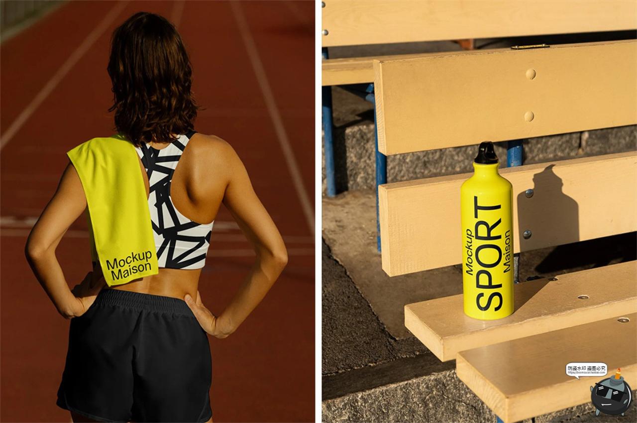 图片[2]-健身运动体育内衣背心T恤单肩包水壶穿搭展示效果图PSD样机素材-设计猿