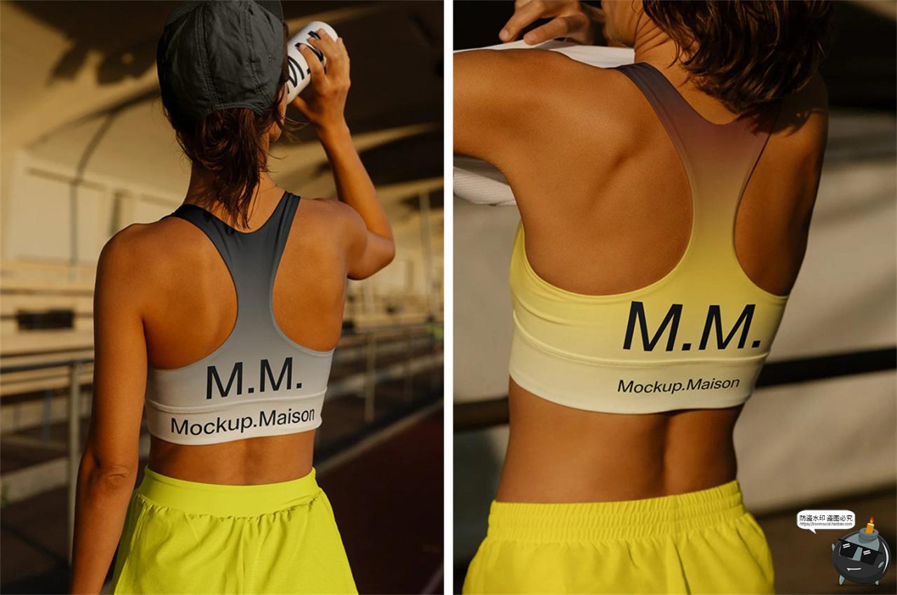图片[5]-健身运动体育内衣背心T恤单肩包水壶穿搭展示效果图PSD样机素材-设计猿