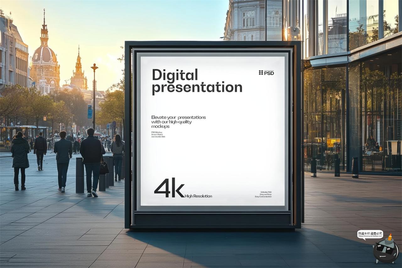 图片[3]-户外街道广场灯箱公交站站牌站点广告牌贴图展示PSD模板样机素材-设计猿