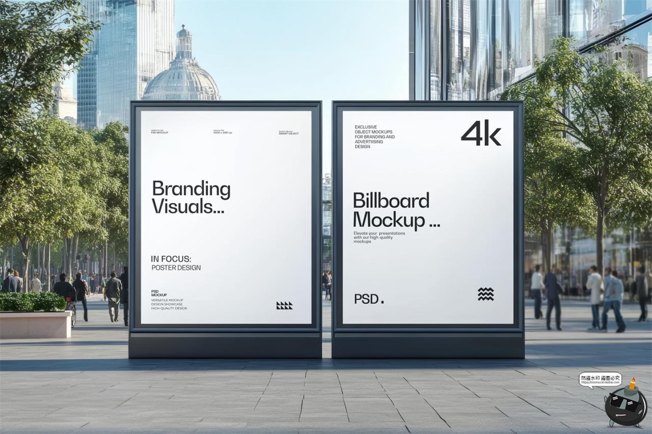 图片[4]-户外街道广场灯箱公交站站牌站点广告牌贴图展示PSD模板样机素材-设计猿