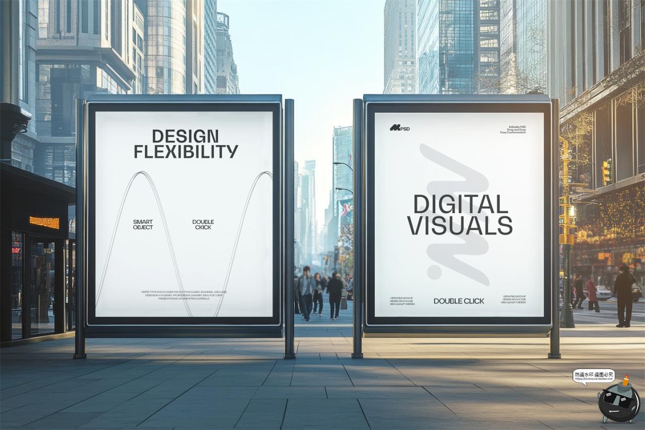 图片[5]-户外街道广场灯箱公交站站牌站点广告牌贴图展示PSD模板样机素材-设计猿
