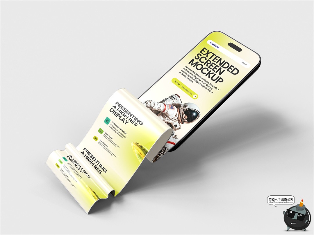 图片[3]-手机屏幕iPhone16Pro长卷轴长页面长图效果图展示样机PSD模板素材-设计猿