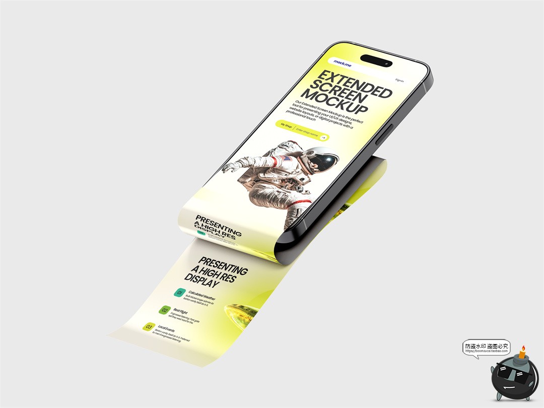 图片[4]-手机屏幕iPhone16Pro长卷轴长页面长图效果图展示样机PSD模板素材-设计猿