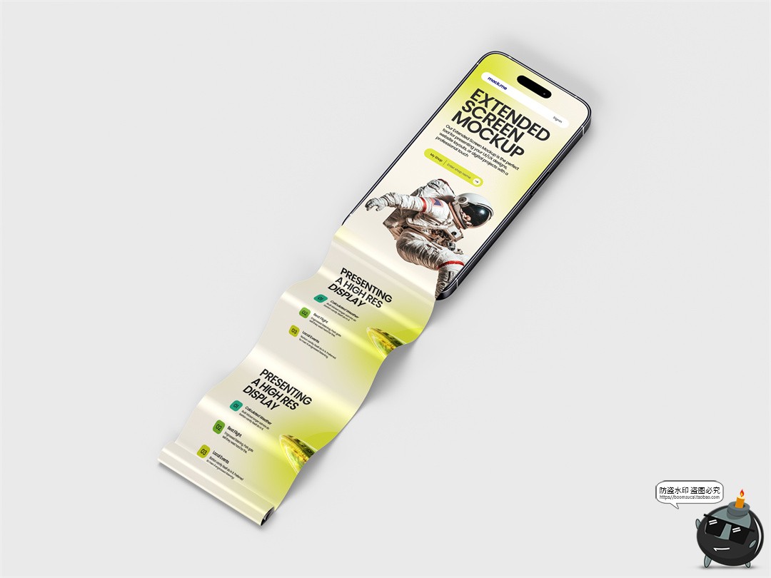 图片[5]-手机屏幕iPhone16Pro长卷轴长页面长图效果图展示样机PSD模板素材-设计猿