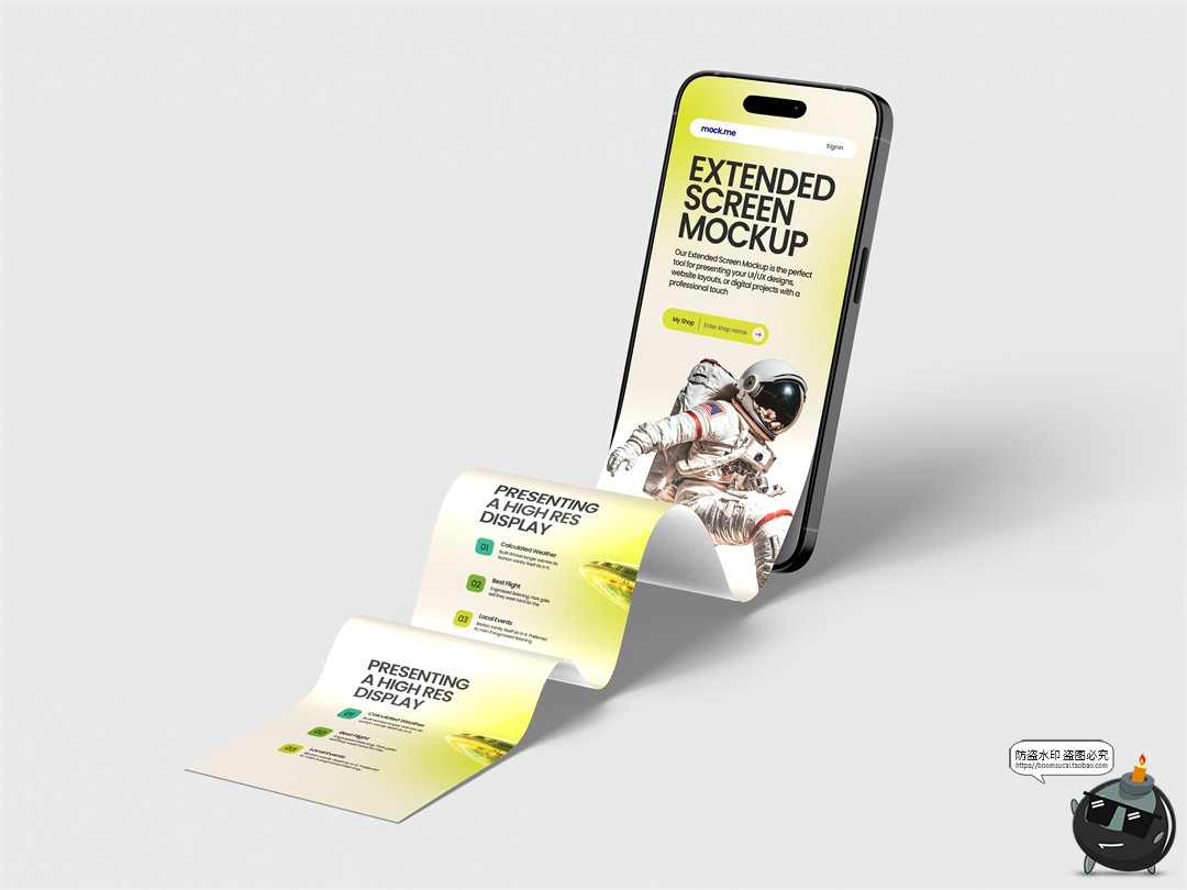 图片[7]-手机屏幕iPhone16Pro长卷轴长页面长图效果图展示样机PSD模板素材-设计猿
