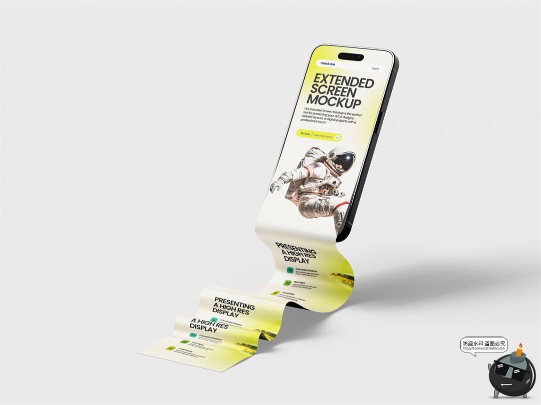 图片[9]-手机屏幕iPhone16Pro长卷轴长页面长图效果图展示样机PSD模板素材-设计猿