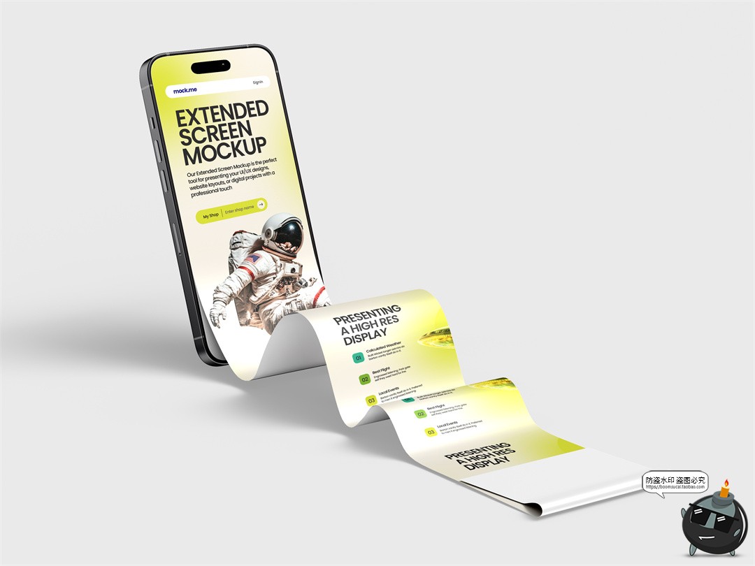 图片[10]-手机屏幕iPhone16Pro长卷轴长页面长图效果图展示样机PSD模板素材-设计猿