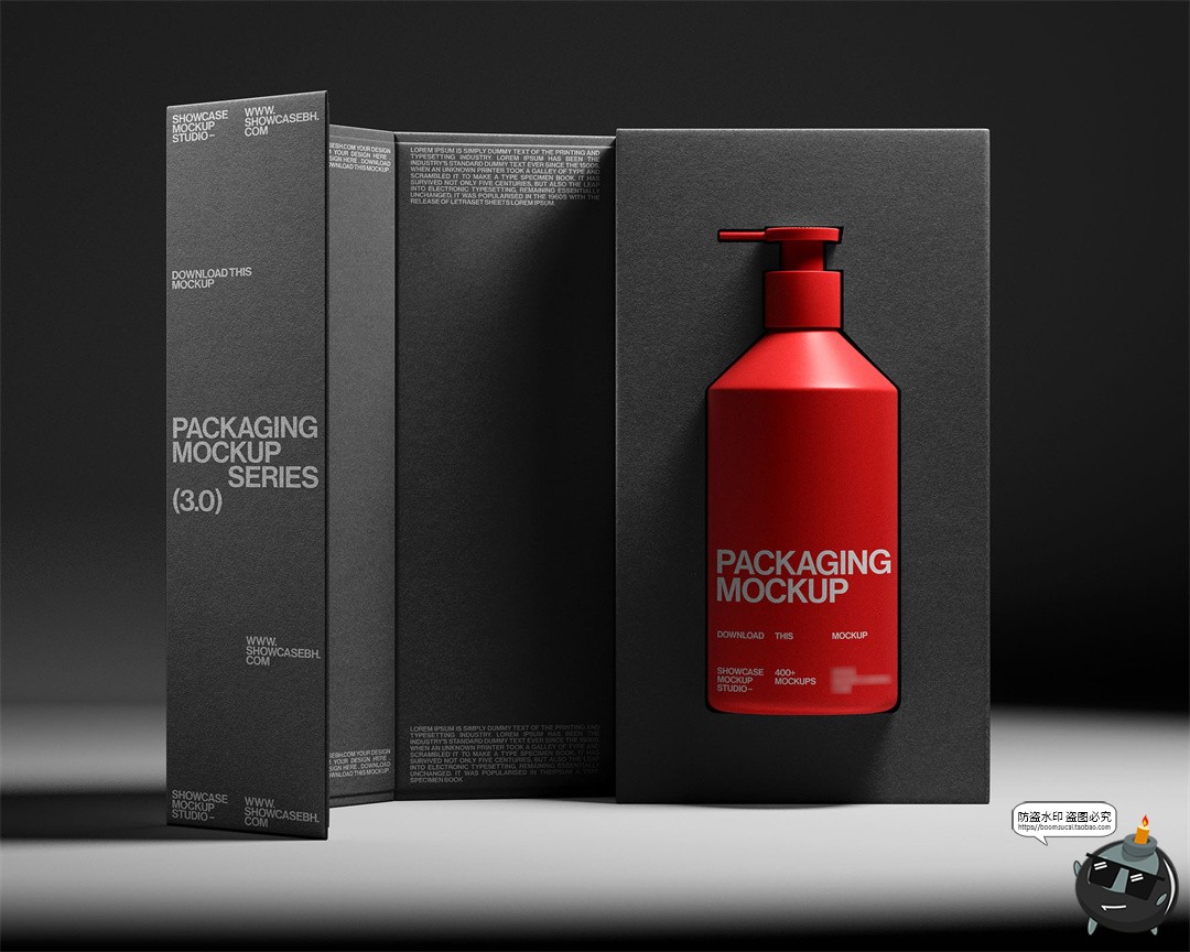 图片[3]-高端沐浴露洗发水护发素泵瓶礼盒包装展示效果图样机PSD模板素材-设计猿