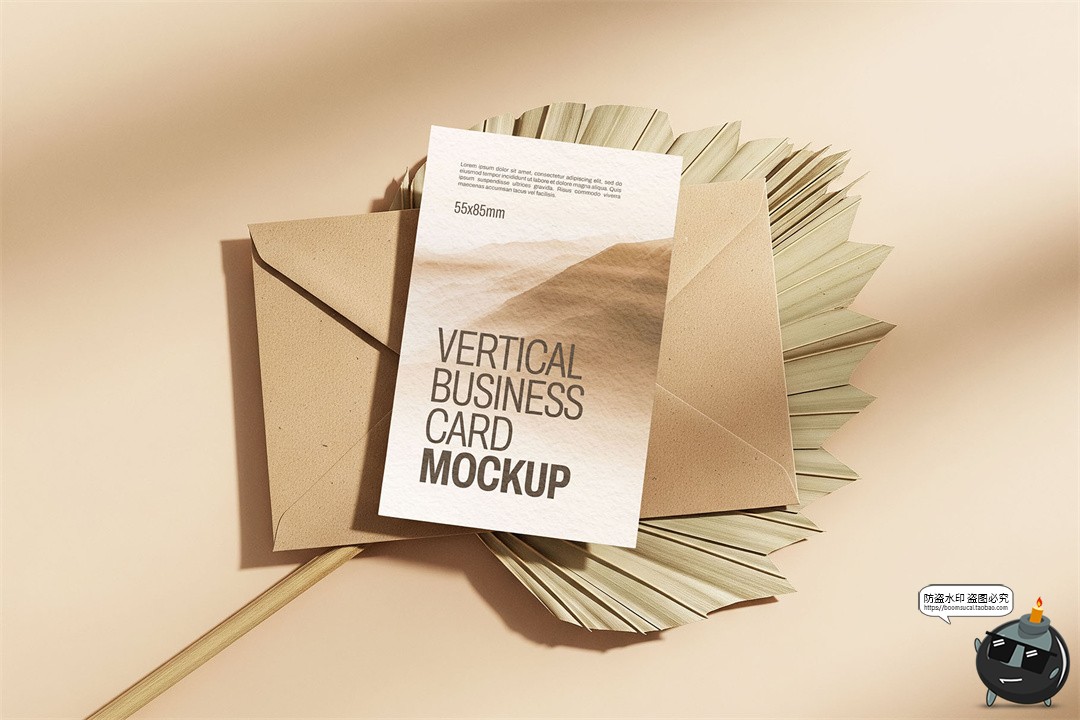 图片[1]-侘寂风优雅自然家居品牌商务名片卡片展示效果图PSD样机模板素材-设计猿