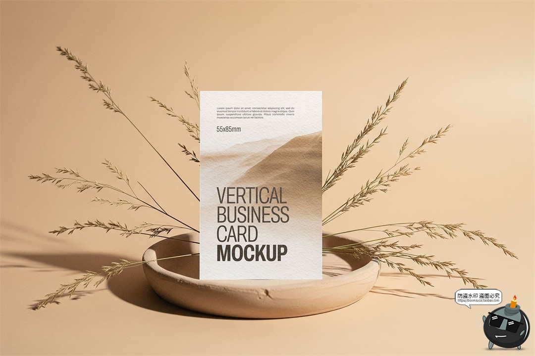 图片[2]-侘寂风优雅自然家居品牌商务名片卡片展示效果图PSD样机模板素材-设计猿