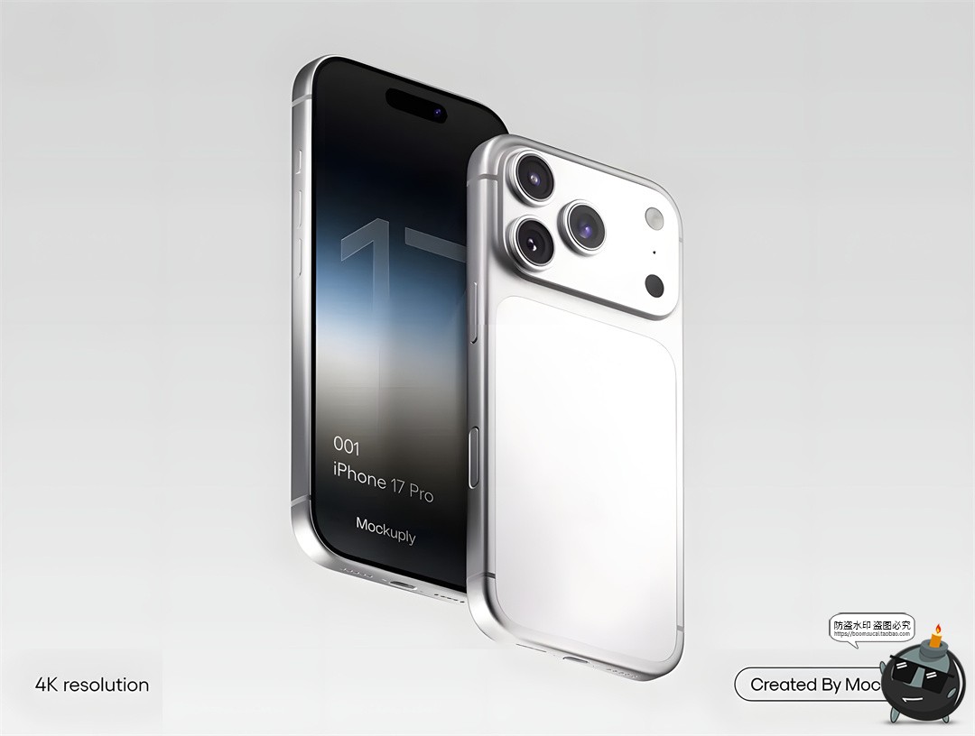 图片[3]-可改色iPhone17苹果手机App应用UI悬浮展示效果图PSD模板样机素材-设计猿