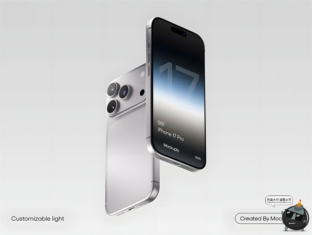 图片[4]-可改色iPhone17苹果手机App应用UI悬浮展示效果图PSD模板样机素材-设计猿