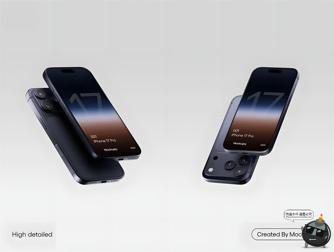 图片[6]-可改色iPhone17苹果手机App应用UI悬浮展示效果图PSD模板样机素材-设计猿