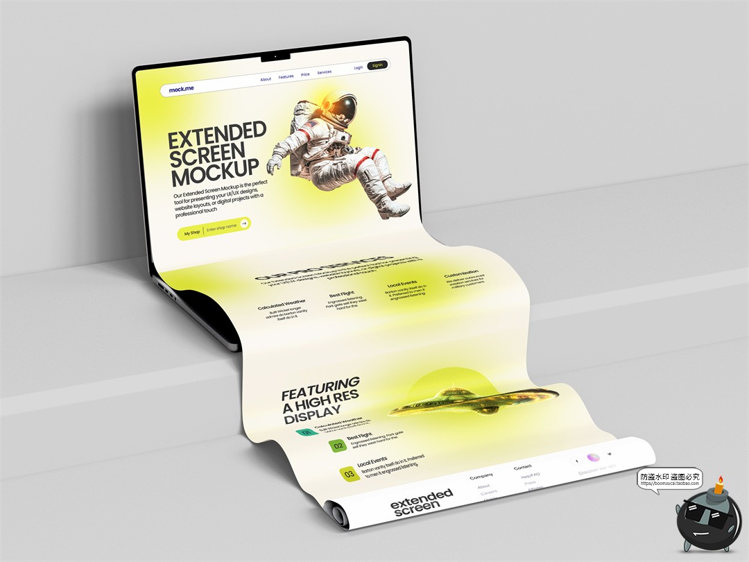 图片[3]-屏幕网站长屏幕长图笔记本电脑长滚动展示页面PSD模板样机PS素材-设计猿