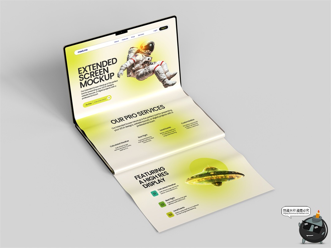 图片[6]-屏幕网站长屏幕长图笔记本电脑长滚动展示页面PSD模板样机PS素材-设计猿