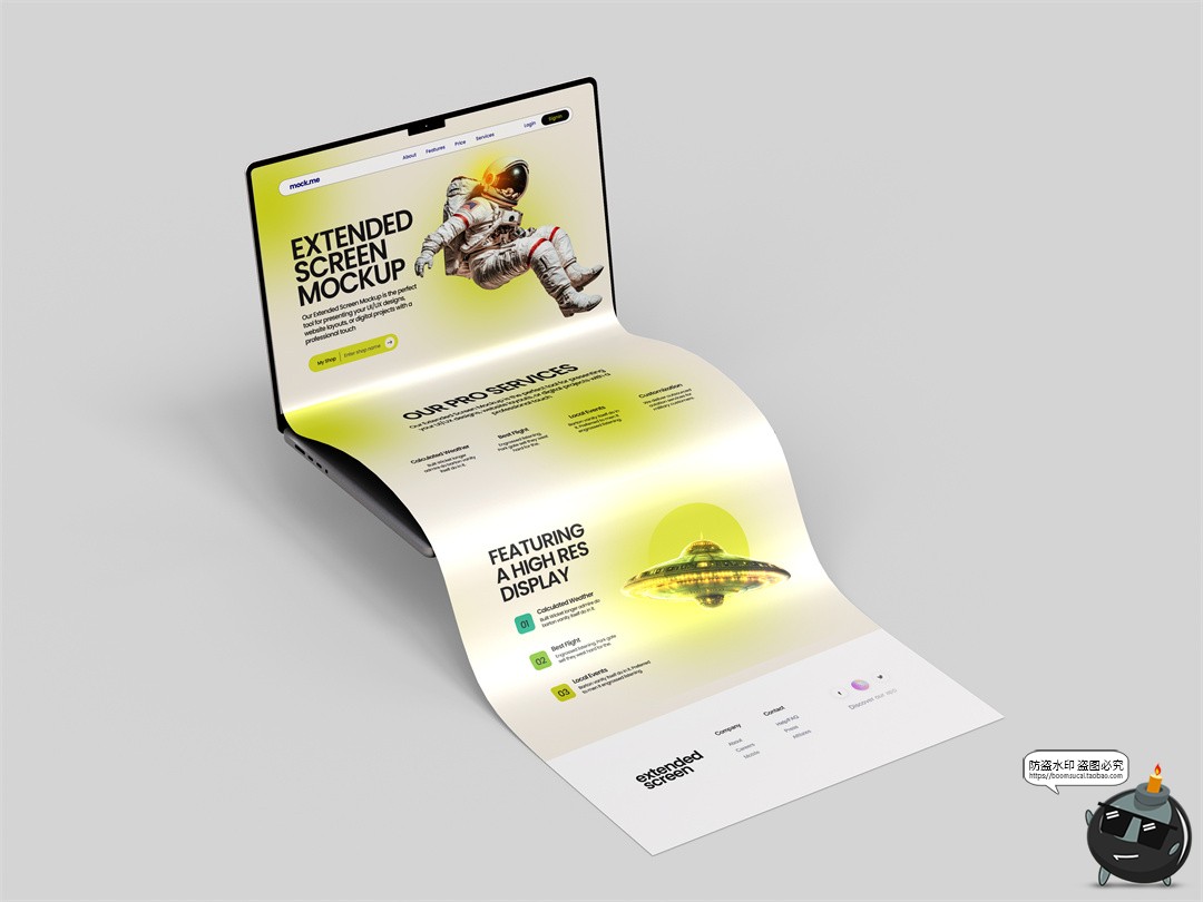 图片[9]-屏幕网站长屏幕长图笔记本电脑长滚动展示页面PSD模板样机PS素材-设计猿
