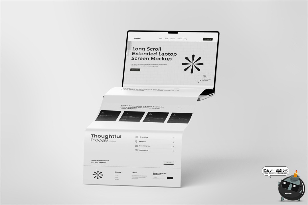 图片[2]-笔记本电脑网页网站长页面长图创意展示UI作品效果图PSD样机素材-设计猿