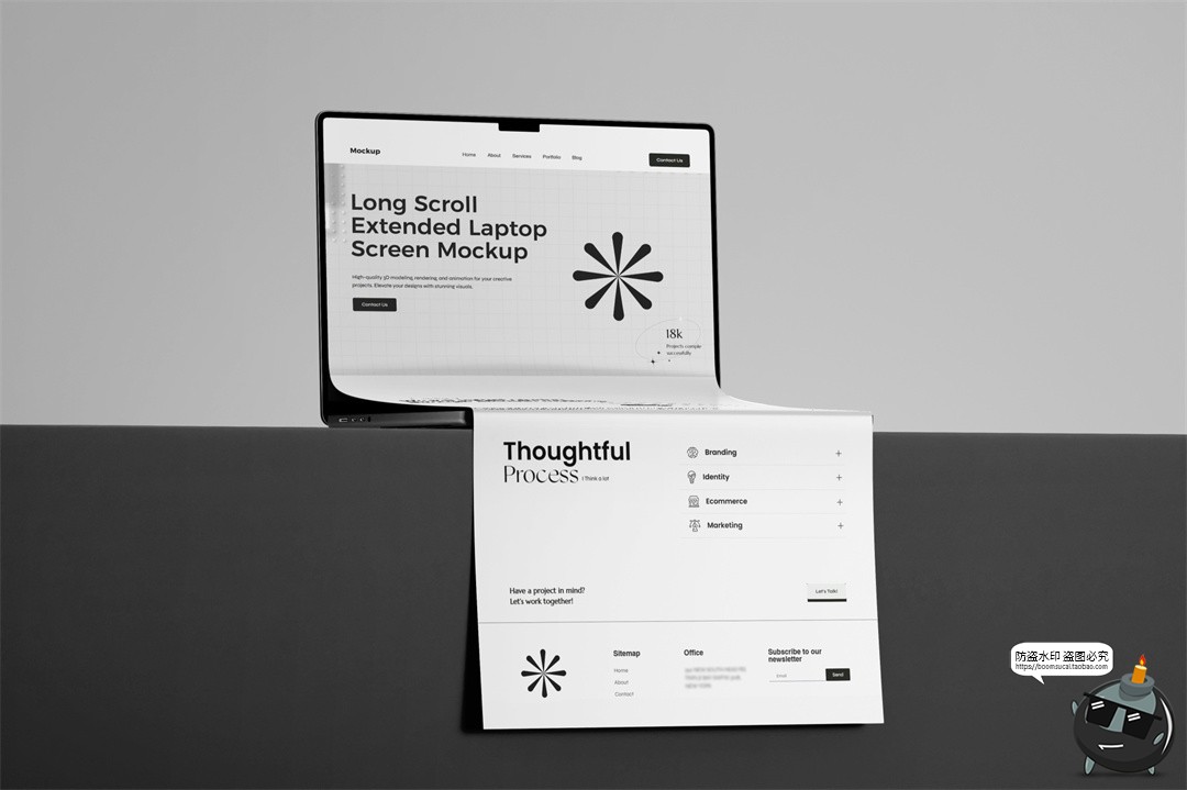 图片[3]-笔记本电脑网页网站长页面长图创意展示UI作品效果图PSD样机素材-设计猿