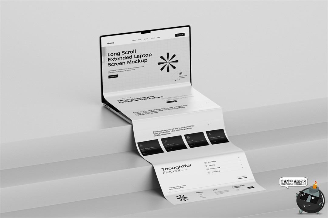 图片[4]-笔记本电脑网页网站长页面长图创意展示UI作品效果图PSD样机素材-设计猿