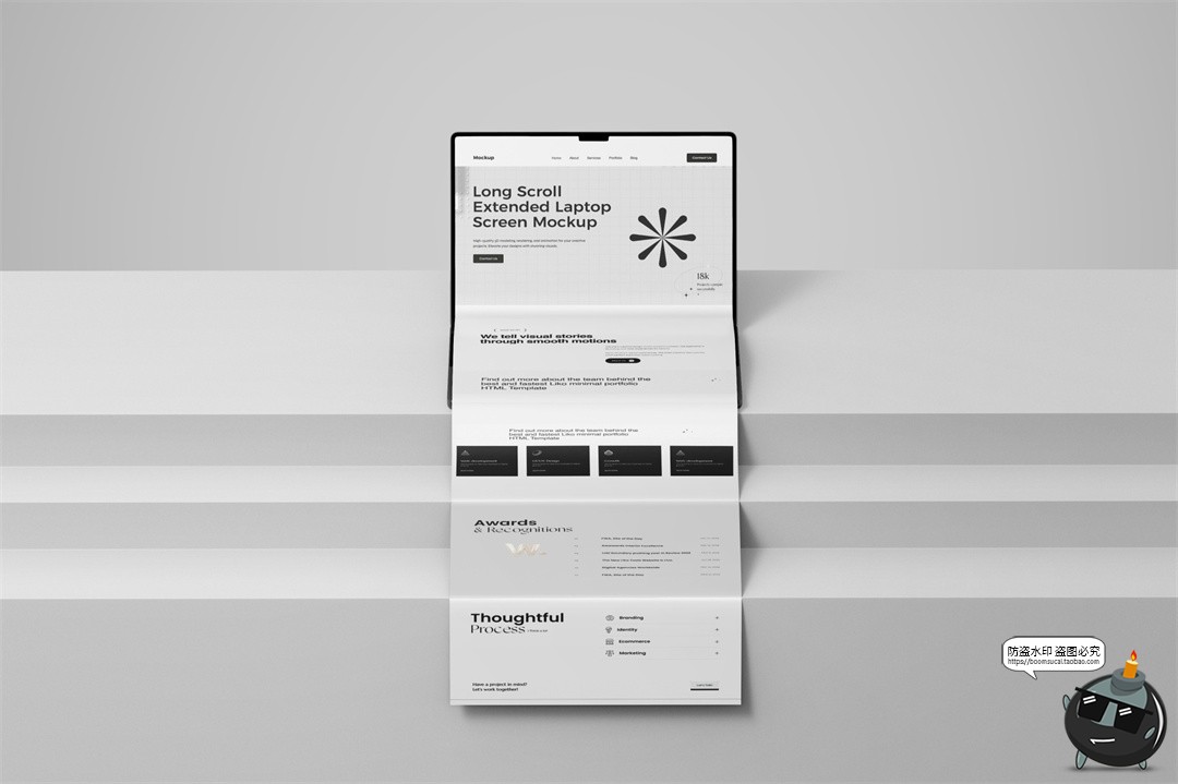 图片[5]-笔记本电脑网页网站长页面长图创意展示UI作品效果图PSD样机素材-设计猿
