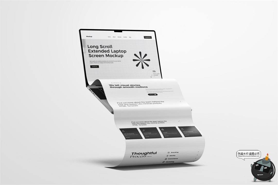 图片[7]-笔记本电脑网页网站长页面长图创意展示UI作品效果图PSD样机素材-设计猿