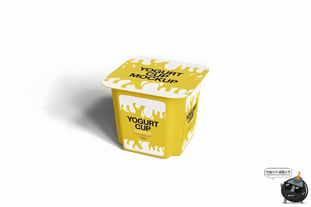 图片[2]-方形塑料酸奶杯模型样机品牌logo标识印花图案贴图PSD模板素材-设计猿