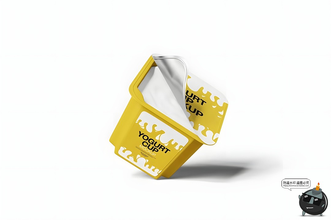 图片[4]-方形塑料酸奶杯模型样机品牌logo标识印花图案贴图PSD模板素材-设计猿