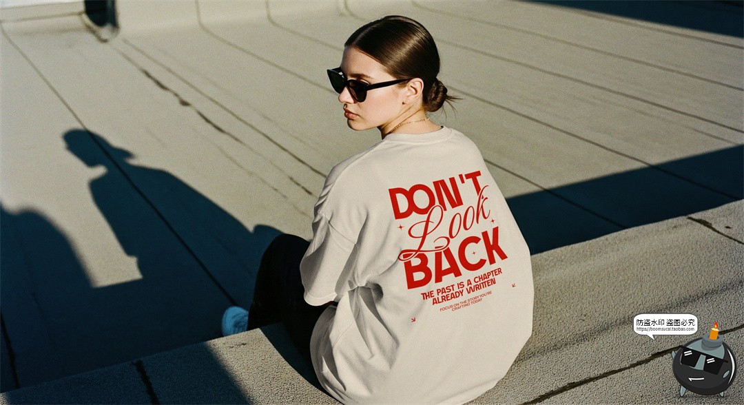 图片[7]-潮流宽松大码女装短袖T恤服装网红街拍场景展示效果图PSD样机素材-设计猿