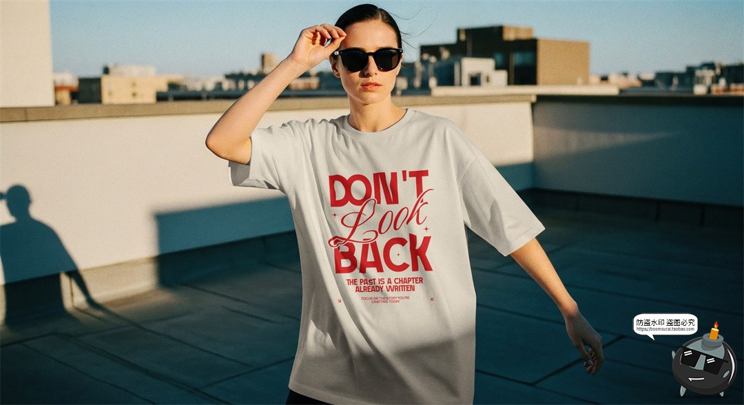 图片[8]-潮流宽松大码女装短袖T恤服装网红街拍场景展示效果图PSD样机素材-设计猿