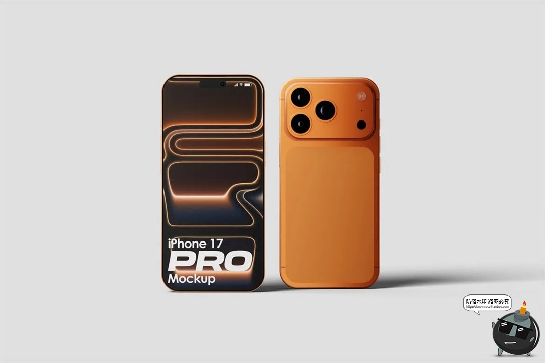 图片[3]-可换三种配色iPhone17苹果手机样机广告UI界面APP展示PSD模板素材-设计猿
