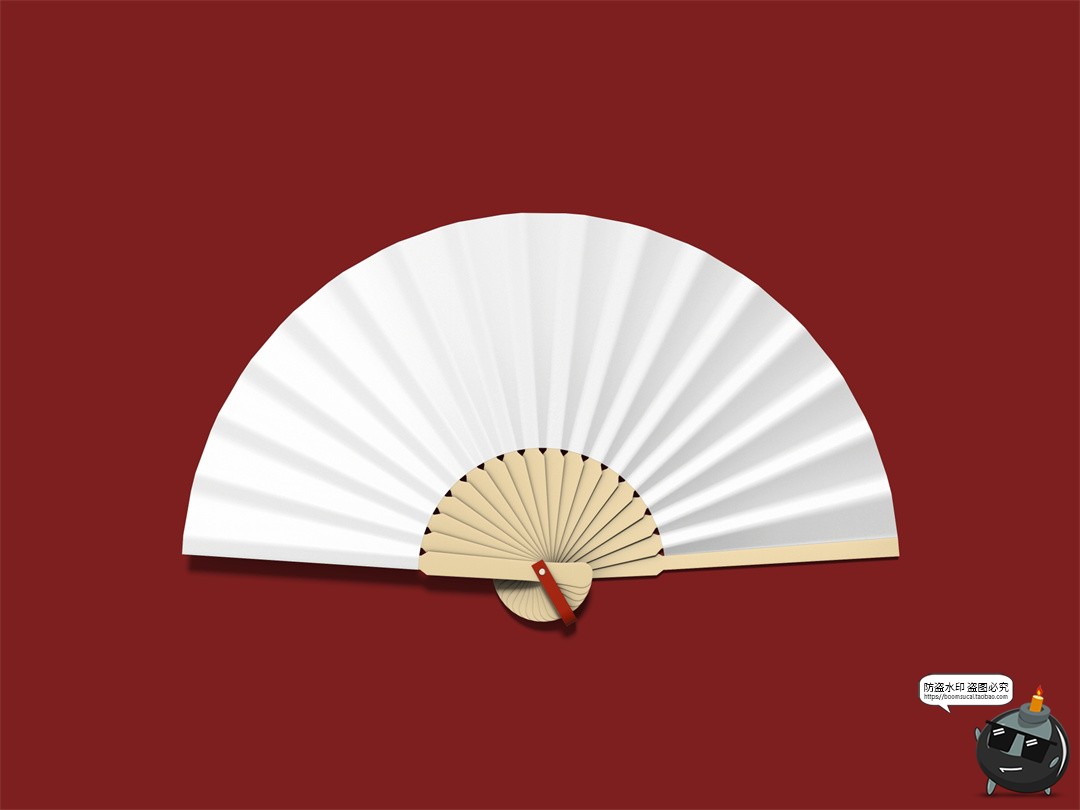 图片[2]-中式纸扇扇子折扇文创毕业VI展示效果图智能贴图样机PSD模板素材-设计猿