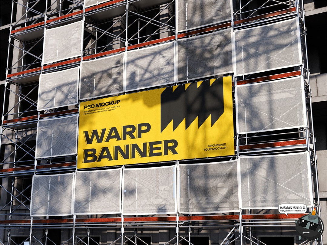图片[2]-国外城市街头工地围挡户外场景宣传海报广告效果展示PSD模板样机-设计猿