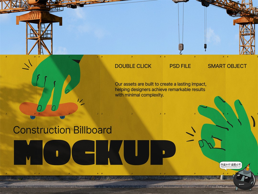 图片[7]-国外城市街头工地围挡户外场景宣传海报广告效果展示PSD模板样机-设计猿