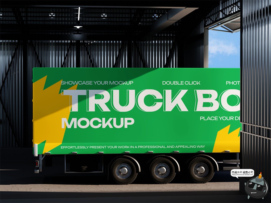 图片[4]-快递物流VI提案卡车包装纸箱胶带场景效果展示PSD样机模板PS素材-设计猿