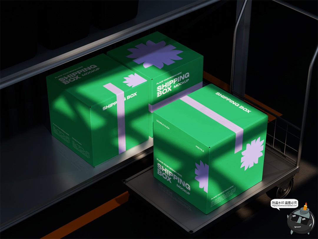 图片[7]-快递物流VI提案卡车包装纸箱胶带场景效果展示PSD样机模板PS素材-设计猿