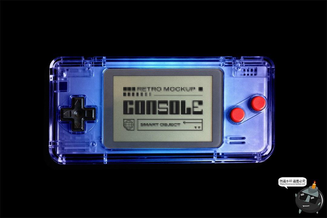图片[1]-复古怀旧电子游戏掌机无线手柄模型游戏机电子屏PSD模板样机素材-设计猿