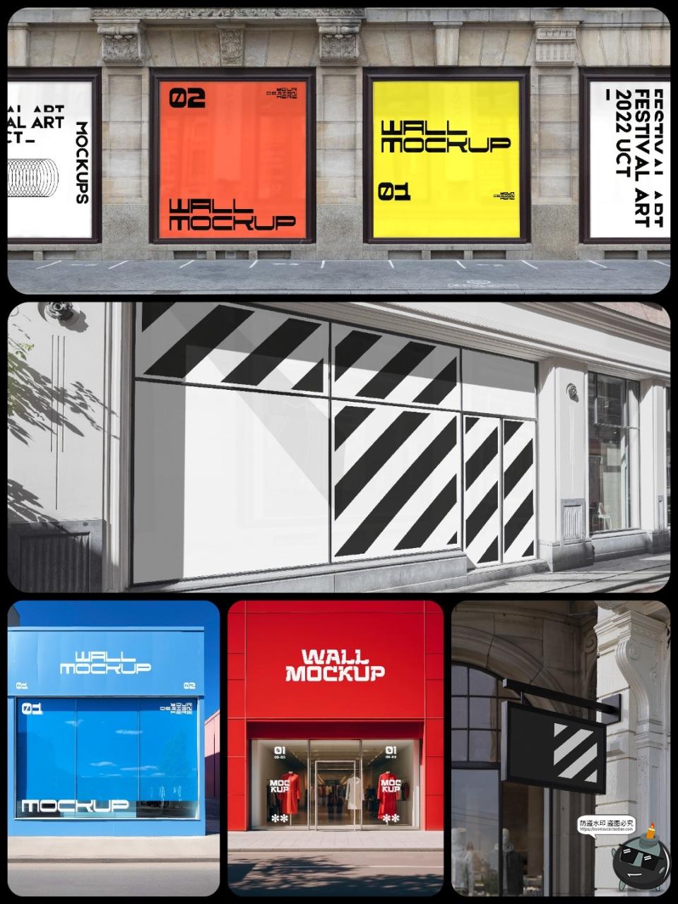 图片[4]-门店门头商场超市外墙橱窗店铺店招招牌海报装修PSD模板贴图样机-设计猿