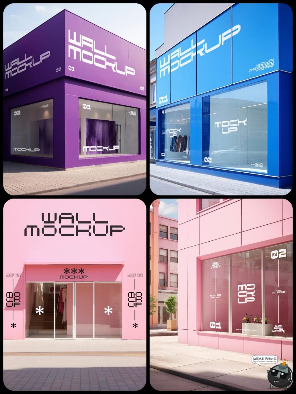 图片[5]-门店门头商场超市外墙橱窗店铺店招招牌海报装修PSD模板贴图样机-设计猿