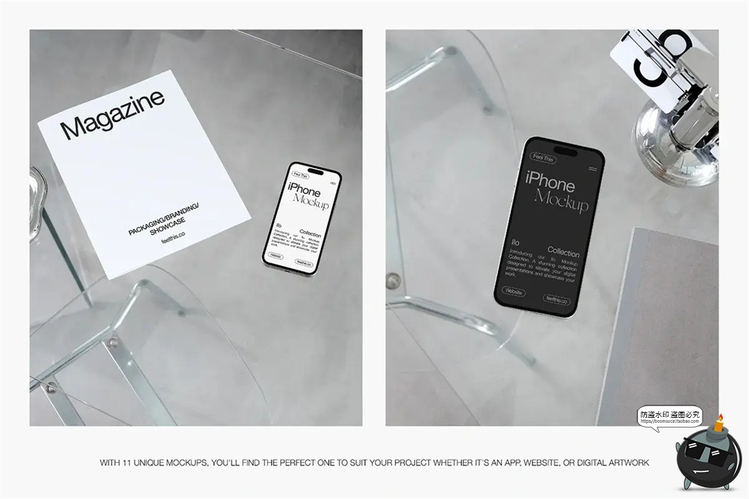 图片[3]-简约场景手提袋化妆品包装手机iPad平板电脑纸袋PSD模板样机素材-设计猿